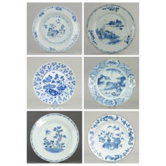 Ensemble d'assiettes chinoises bleues et blanches pour décoration murale en porcelaine de Chine