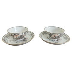 Set of Chinese export 'mythological' cups and saucers, 18th Century Qianlong