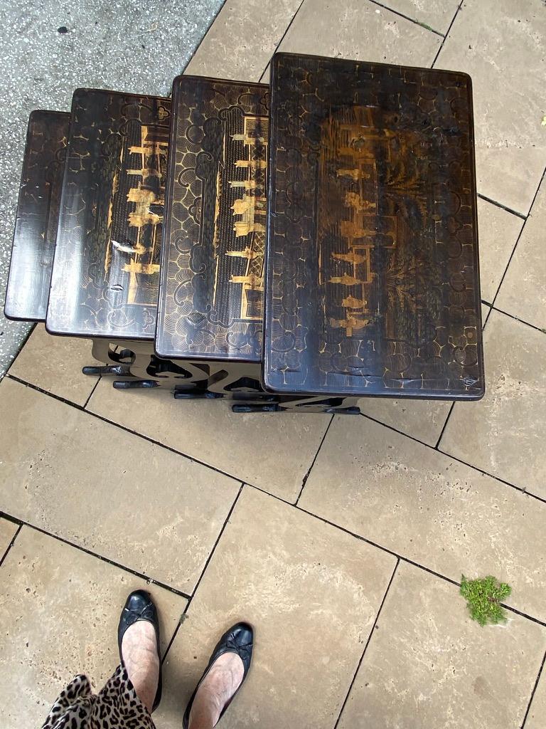 Hand-Crafted Set of Chinese Export Nest of 4 Tables For Sale