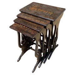 Antique Set of Chinese Export Nest of 4 Tables