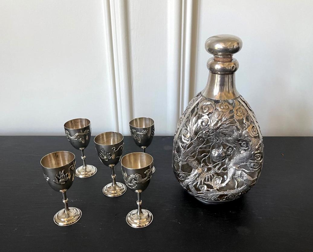 chinese silver glass