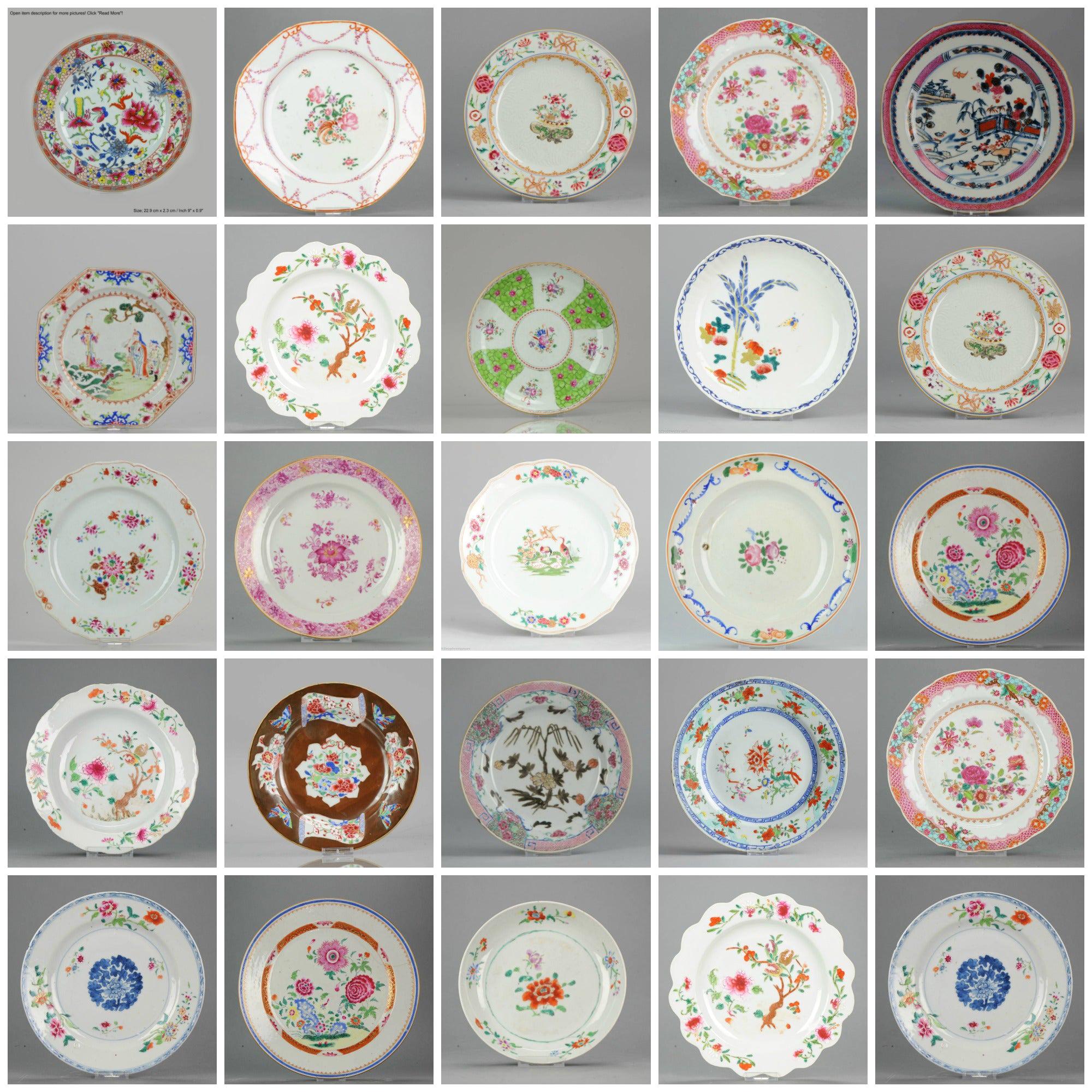 Set of Chinese Famille Rose Plates for Wall Decoration Porcelain China For Sale