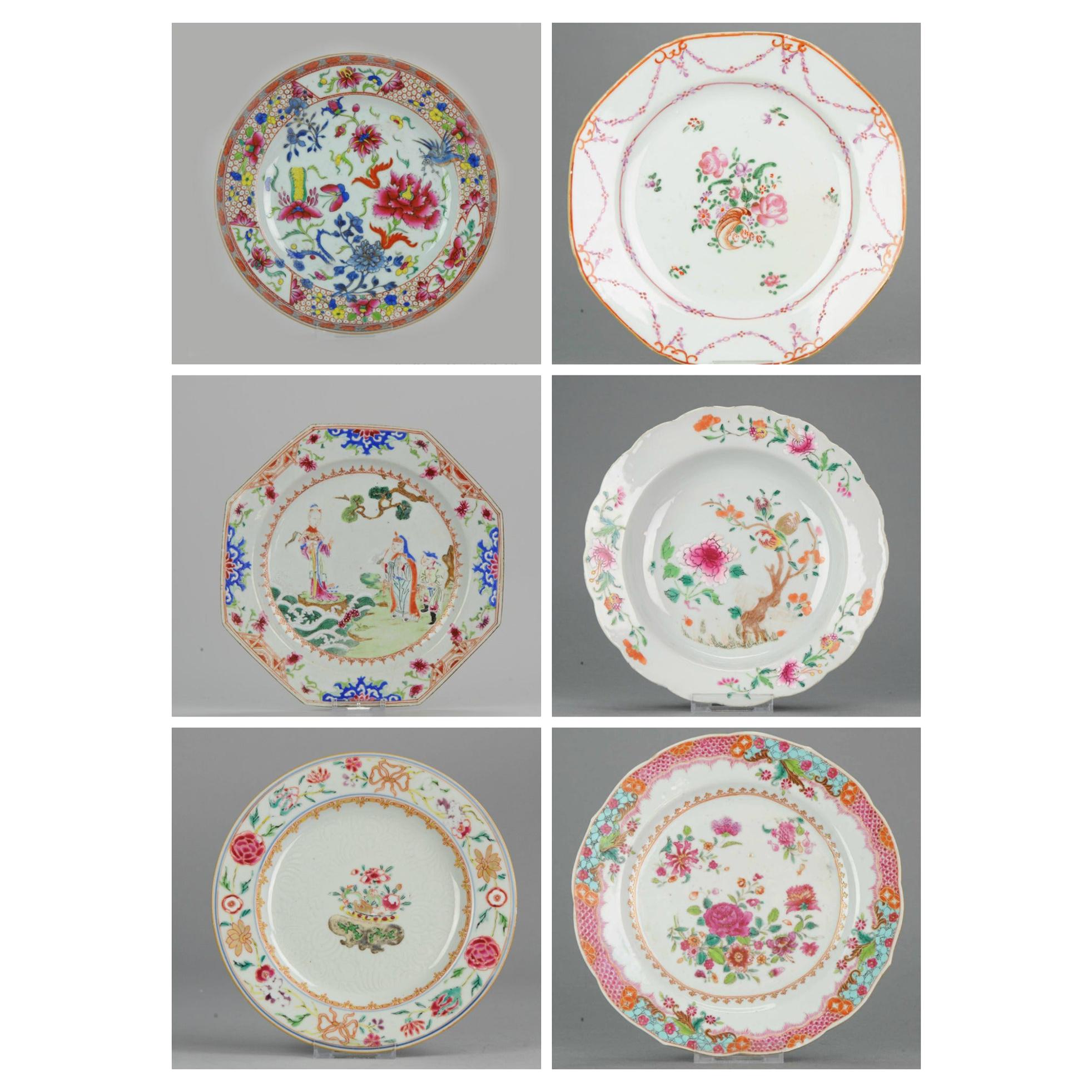 Set of Chinese Famille Rose Plates for Wall Decoration Porcelain China