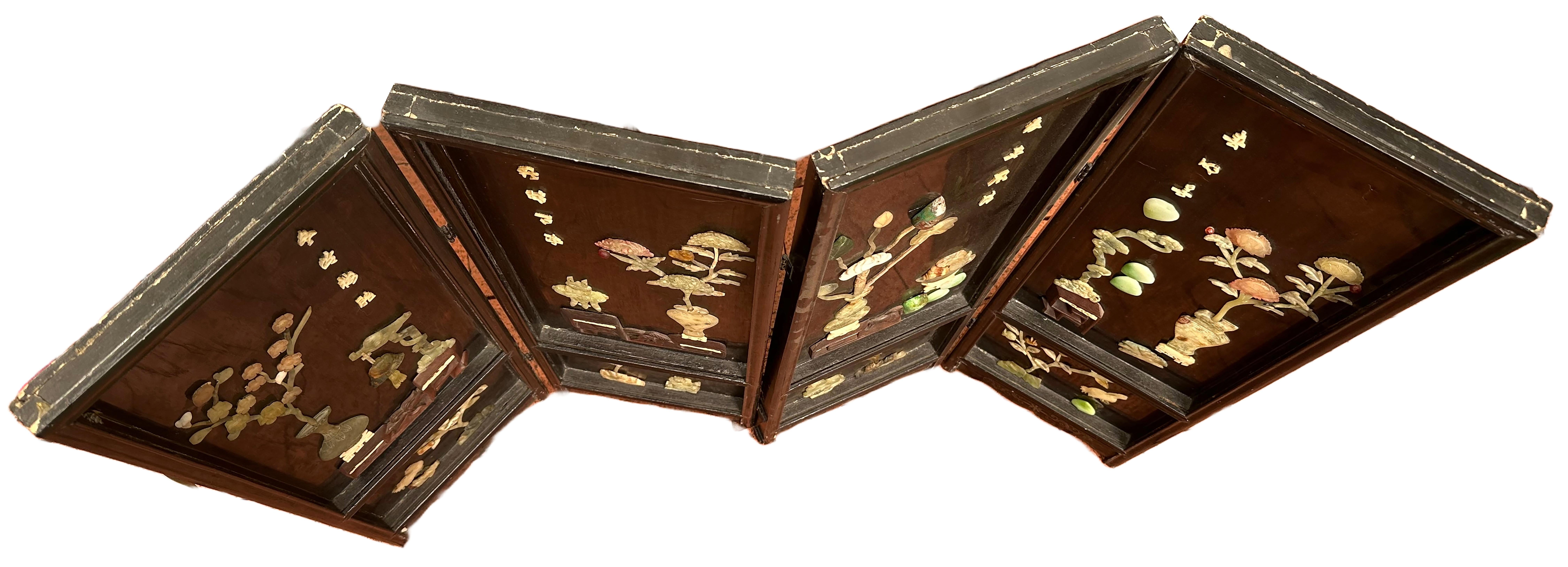 Ensemble de paravents peints en laque de Chine Bon état - En vente à Dallas, TX