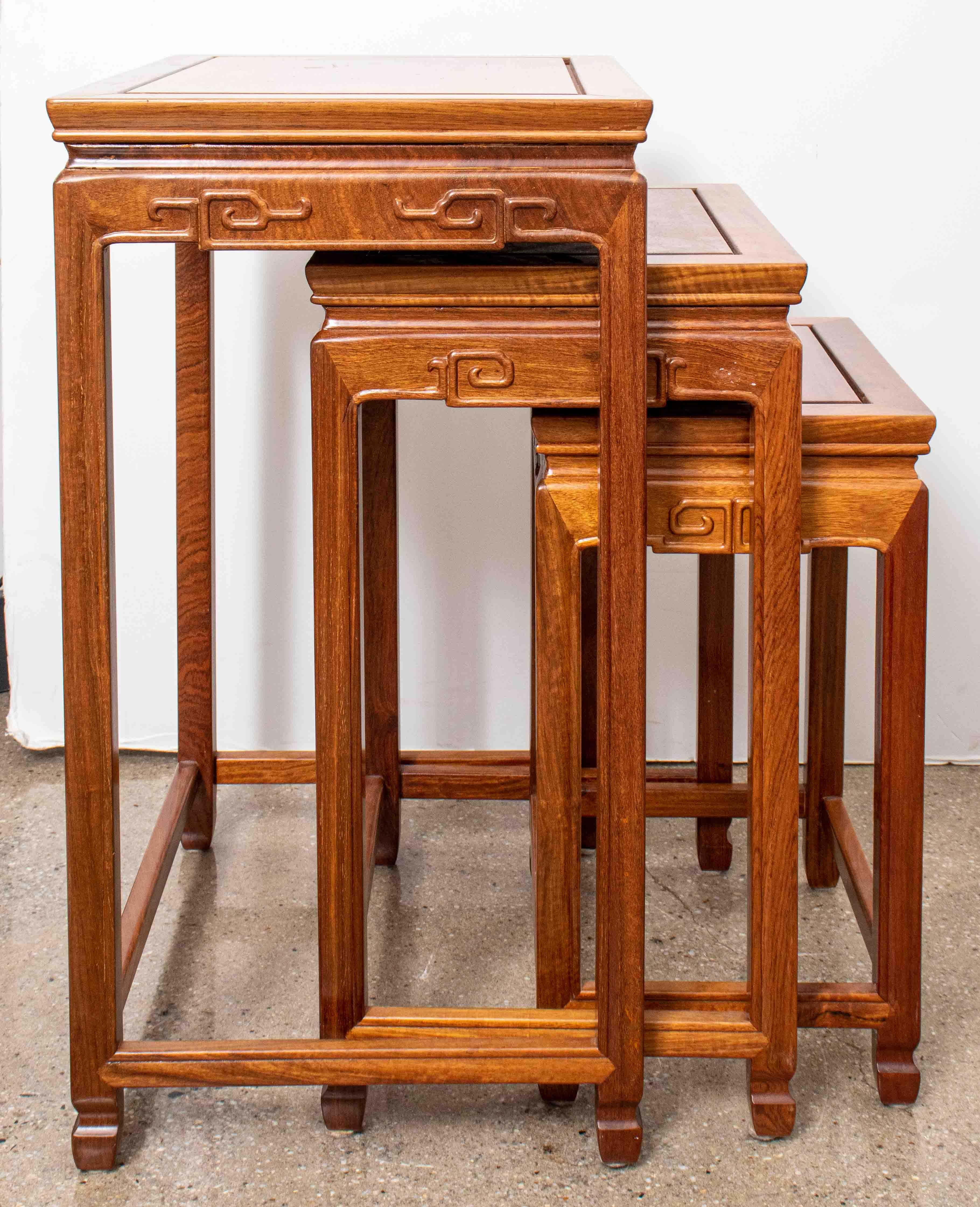 Set of Chinese Wood Nesting Tables, 3 In Good Condition In New York, NY
