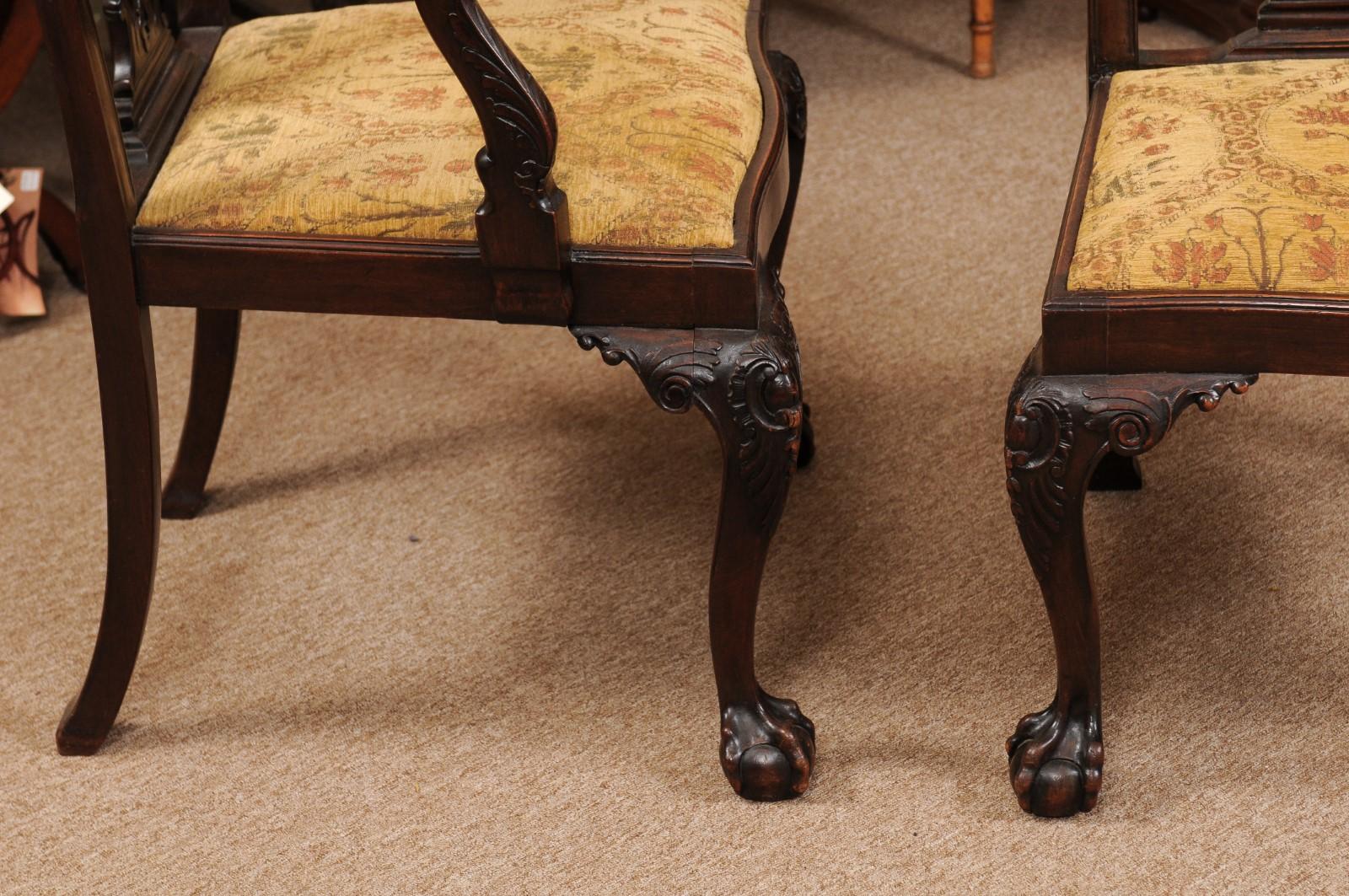Set of Chippendale Style Mahogany Dining Chairs, England, circa 1870 6
