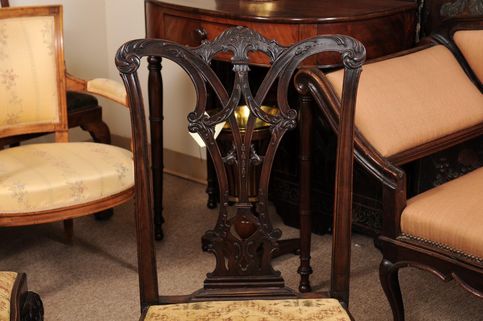 Set of Chippendale Style Mahogany Dining Chairs, England, circa 1870 7