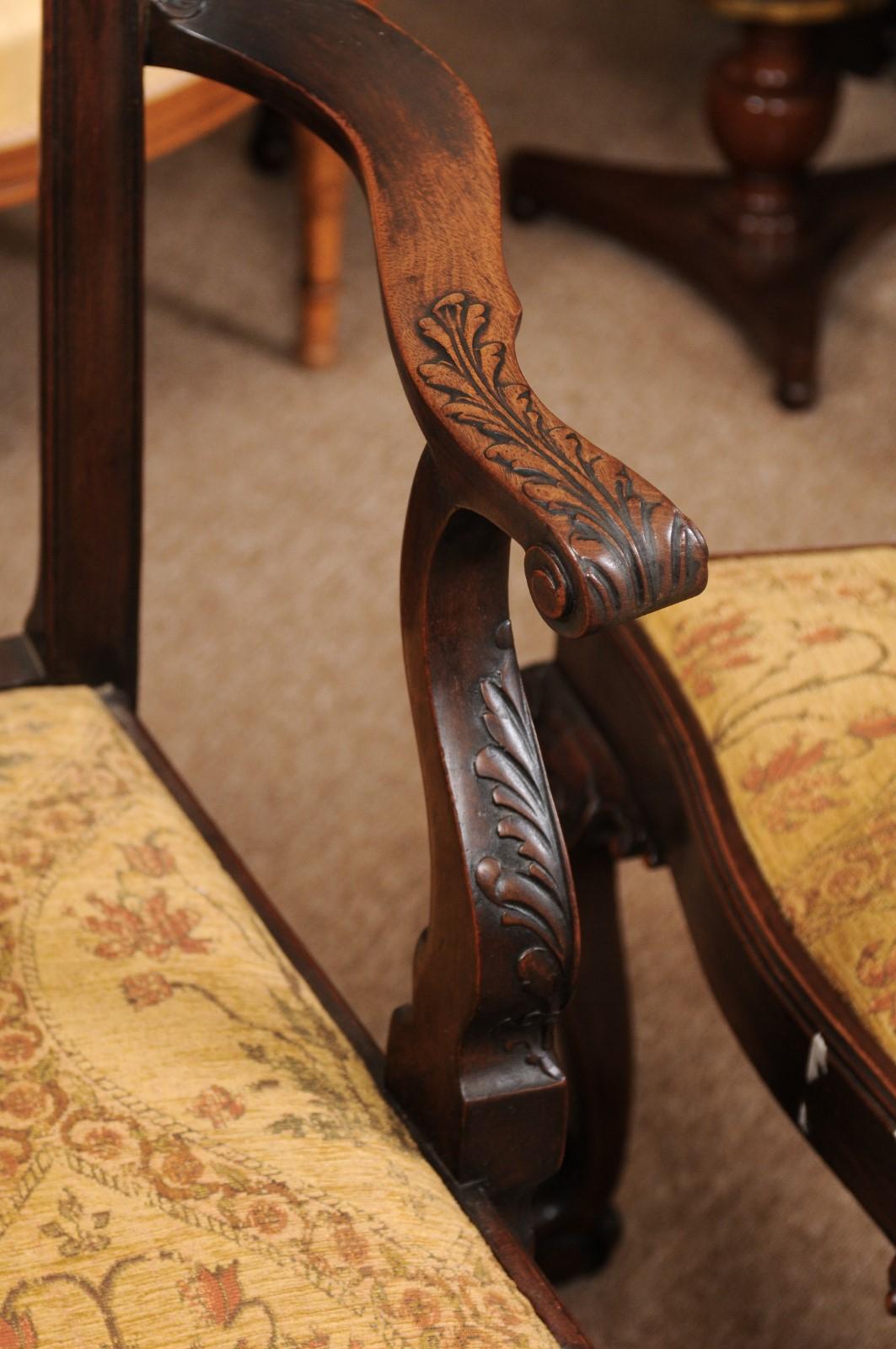 Set of Chippendale Style Mahogany Dining Chairs, England, circa 1870 2