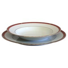 Ensemble de soupe, assiette à dîner et assiette à pain Christofle Oceana Rouge