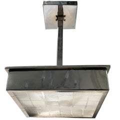 A Glass Square Pendant Light Fixture