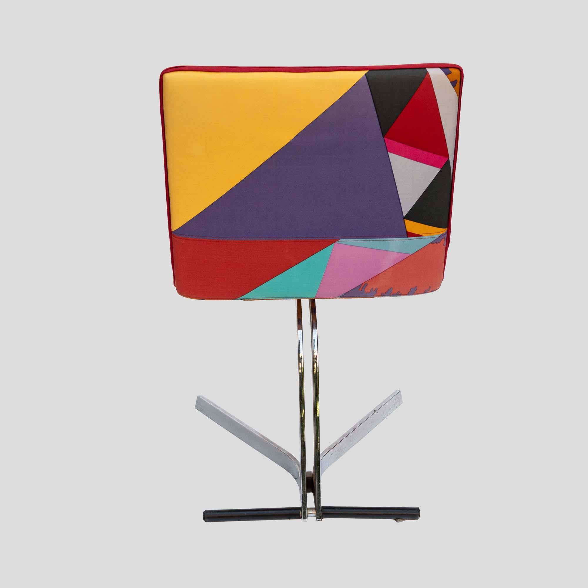 Set di sedie da pranzo in tessuto Missoni con struttura in metallo cromato di Saporiti Italia in vendita 6
