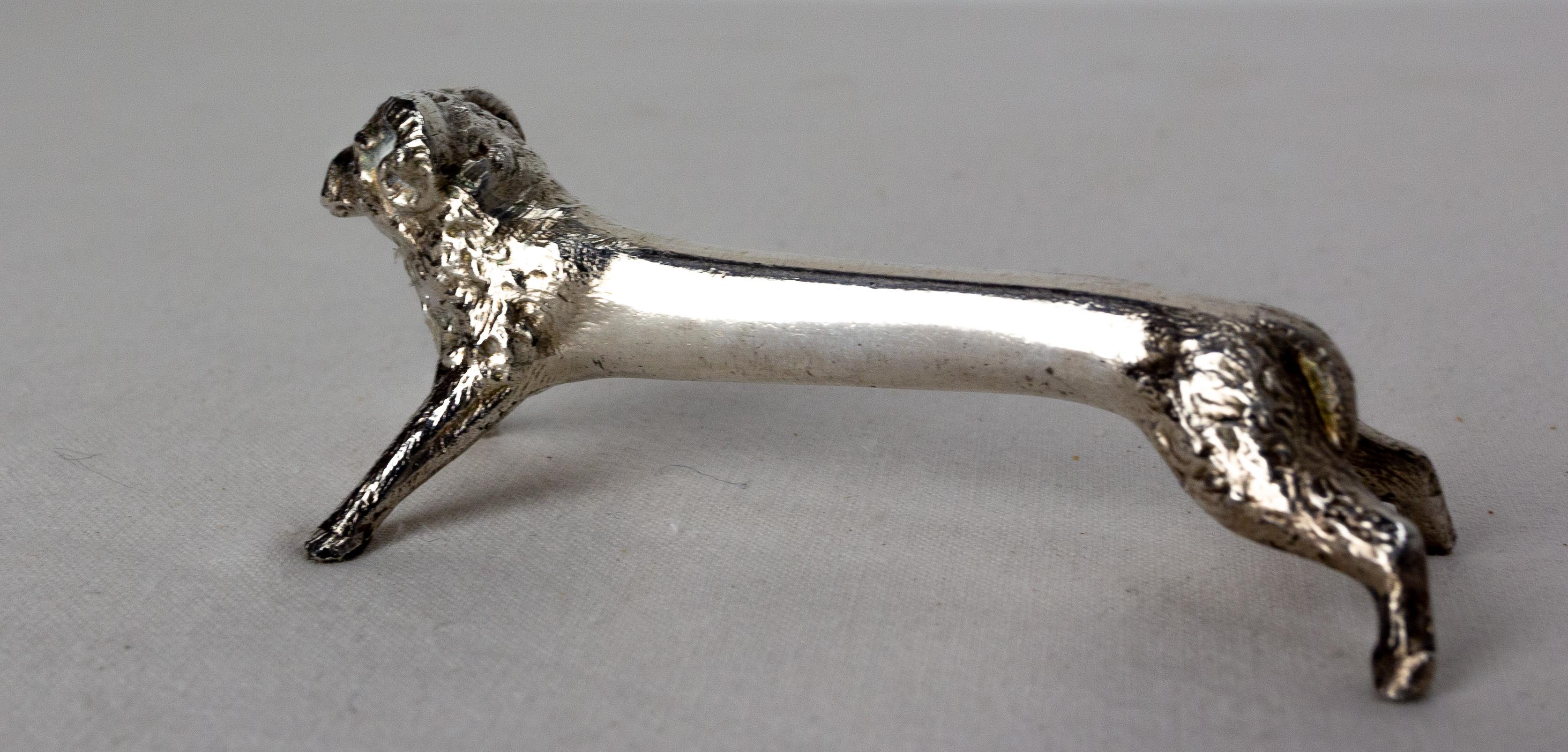 Set of Chrome Six Knife Holder, in the Shape of Animals, c. 1890 For Sale 5