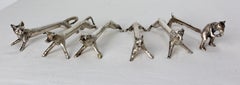 Set of Chrome Six Knife Holder, in the Shape of Animals, c. 1890