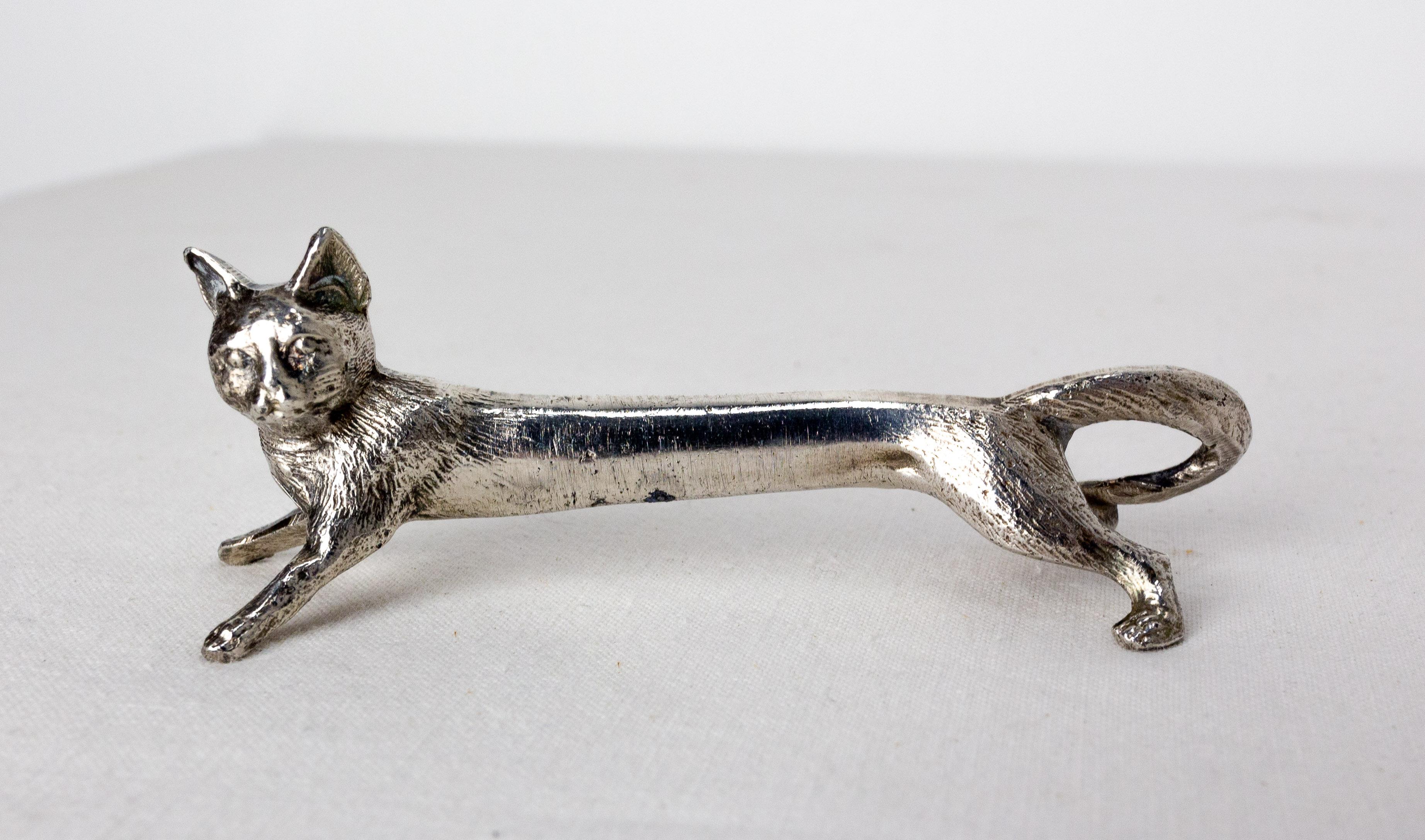 Mid-Century Modern Set of Chrome Six Knife Holder, in the Shape of Animals, c. 1890 For Sale
