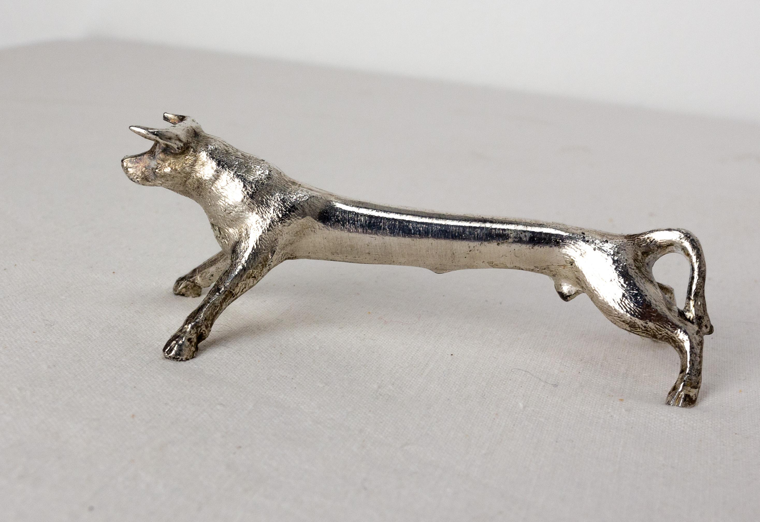 Set of Chrome Six Knife Holder, in the Shape of Animals, c. 1890 In Good Condition For Sale In Labrit, Landes