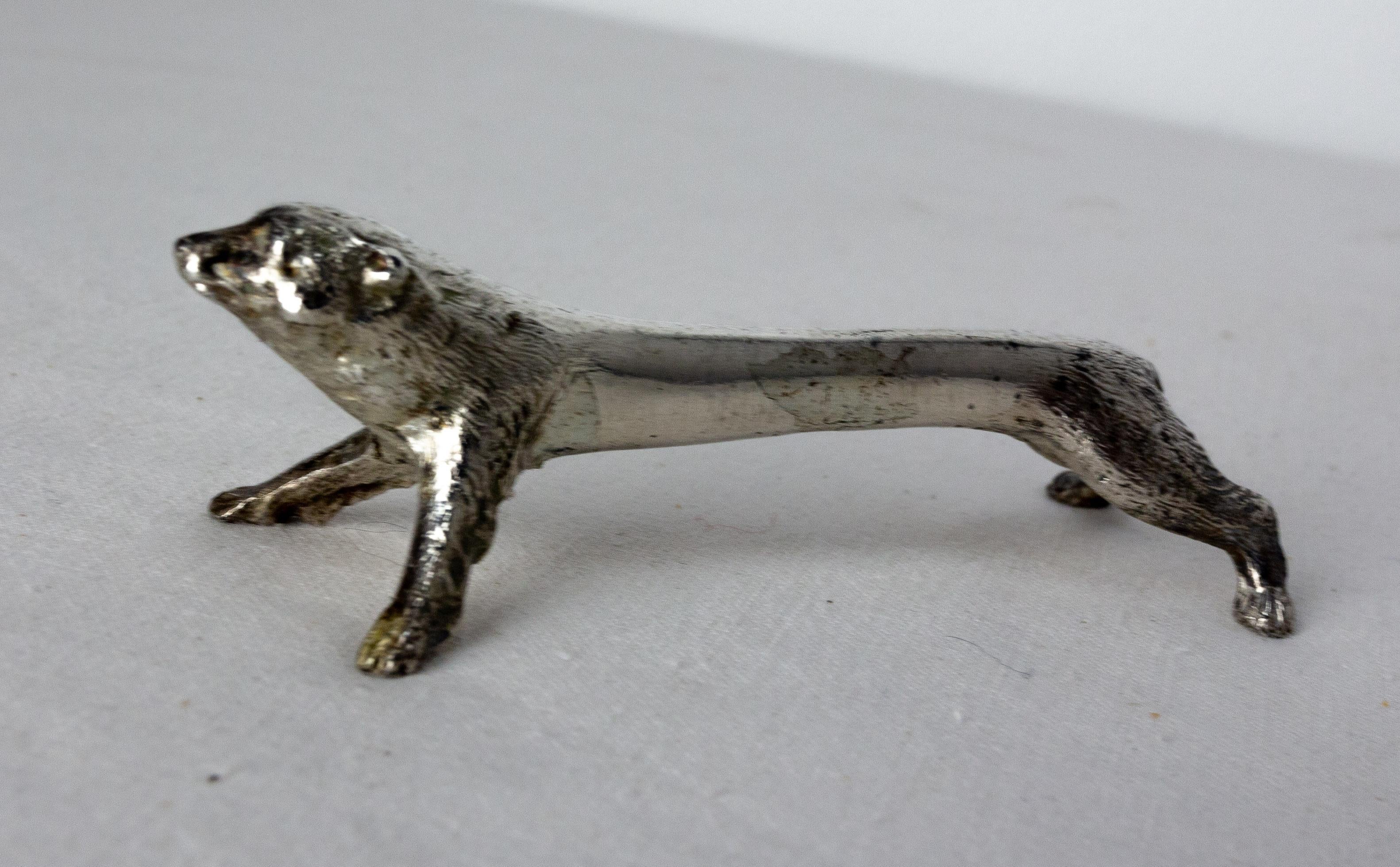 Late 19th Century Set of Chrome Six Knife Holder, in the Shape of Animals, c. 1890 For Sale