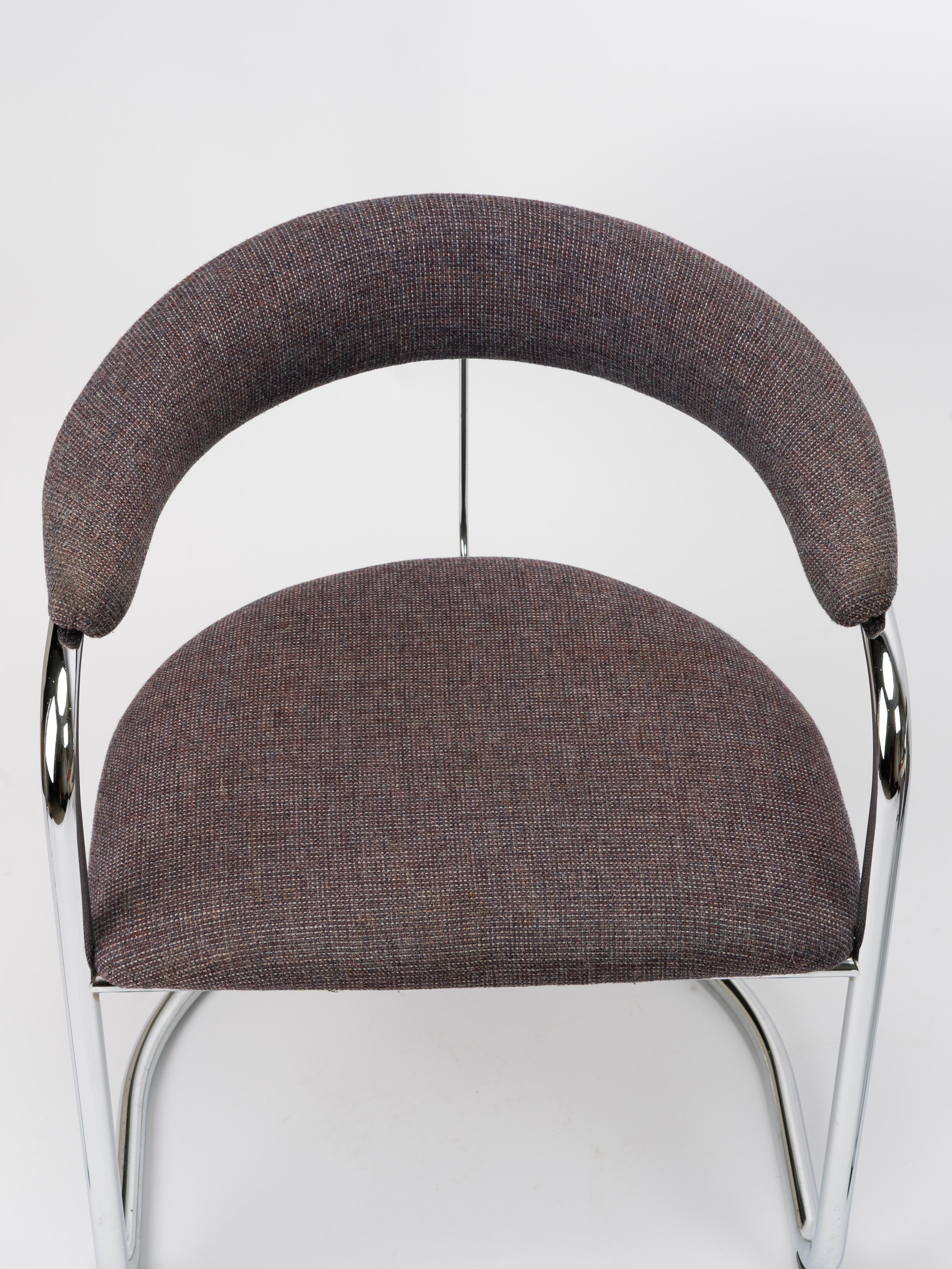 Set Of Chrome SS33 Cantilevered Chairs By Anton Lorenz For Thonet 2
