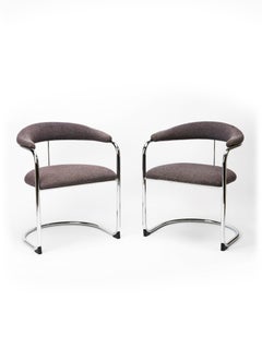 Set aus freitragenden Chromstühlen SS33 von Anton Lorenz für Thonet