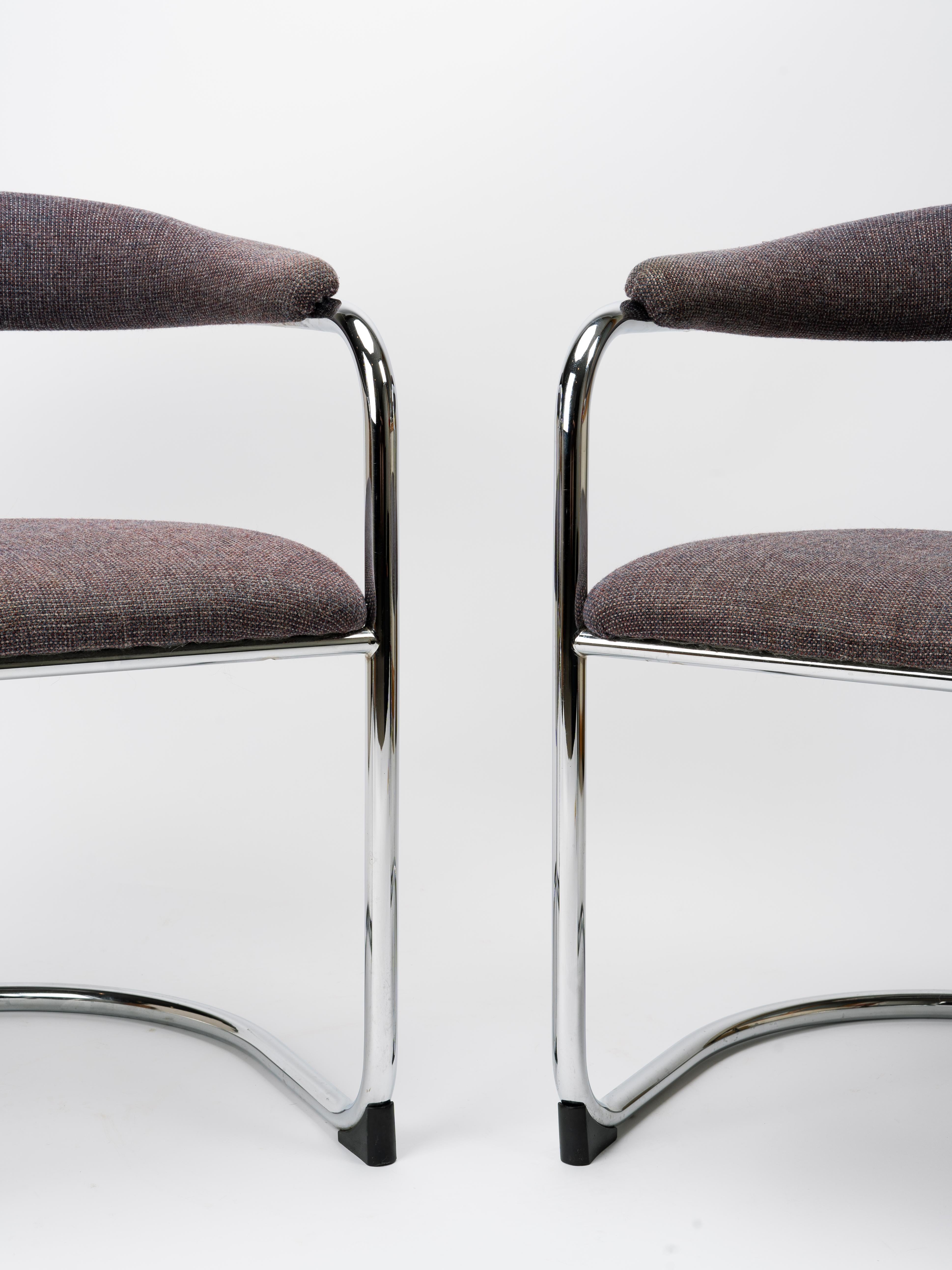 Post-Modern Set Of Chrome SS33 Cantilevered Chairs By Anton Lorenz For Thonet
