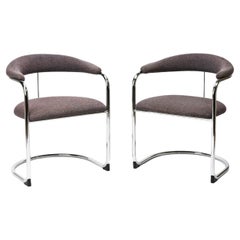 Set Of Chrome SS33 Cantilevered Chairs By Anton Lorenz For Thonet