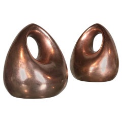 Mid Century Modern Bookends in Copper by Ben Seibel for Raymor