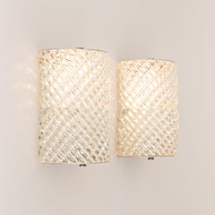 Set di applique in vetro di Murano trasparente nello stile di Barovier&Toso, anni '50