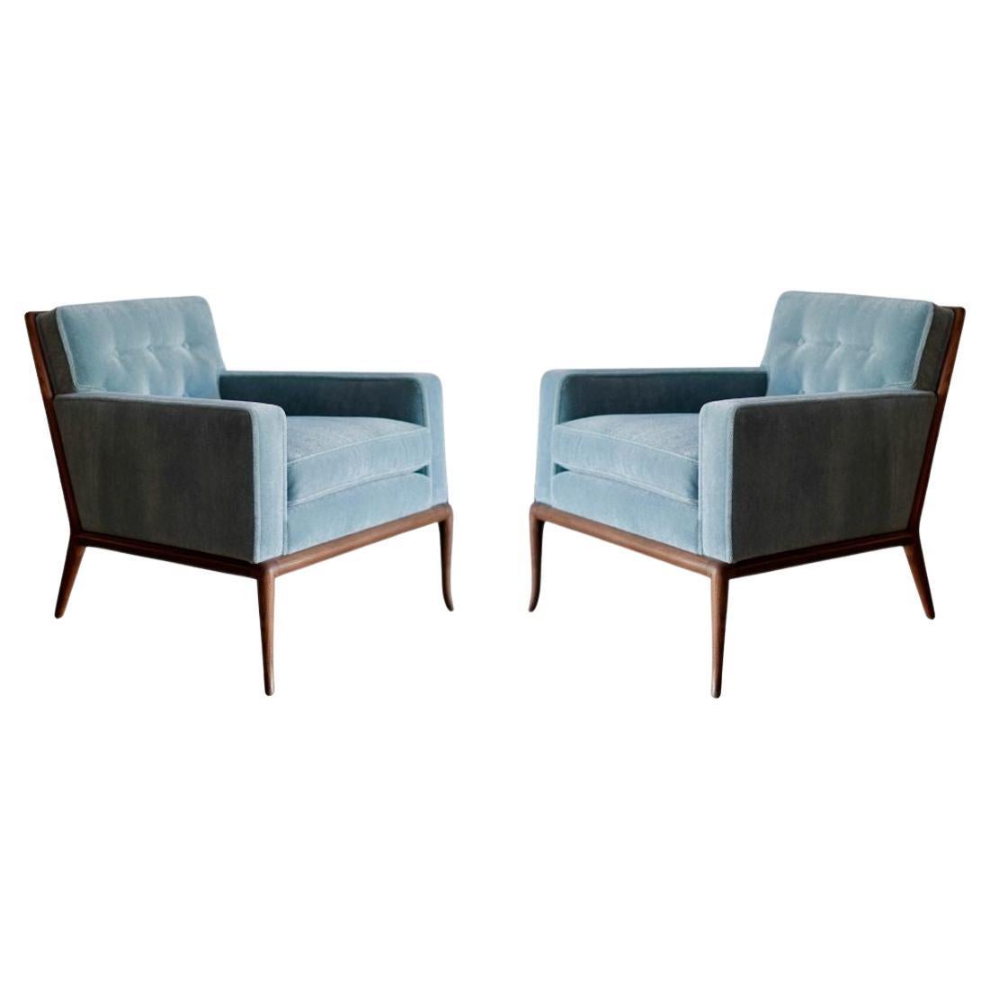 Set of Club Chairs by T.H. Robsjohn-Gibbings for Widdicomb in Mohair, C. 1950s