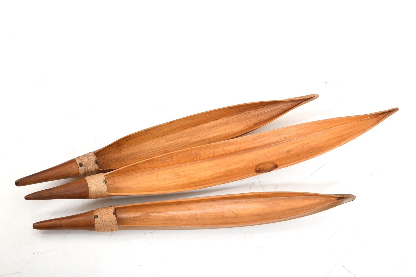 Set of Coconut Leaves with Teak Handles by Illums Bolighus 1950s 3