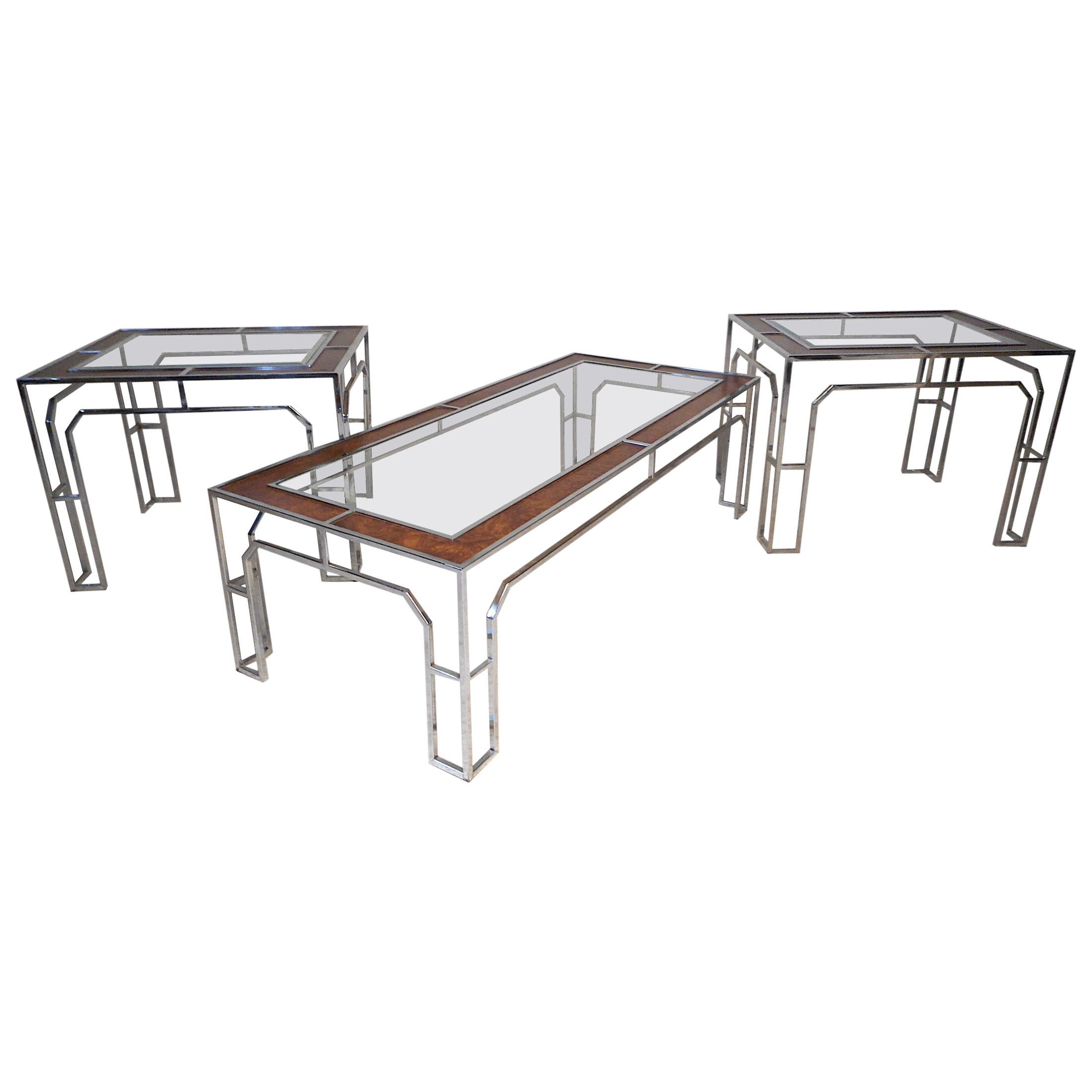 Ensemble de tables basses et de tables d'extrémité dans le style de Milo Baughman