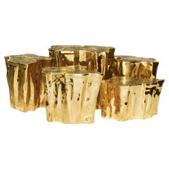 Set of Coffee Tables "Islands" in Brass