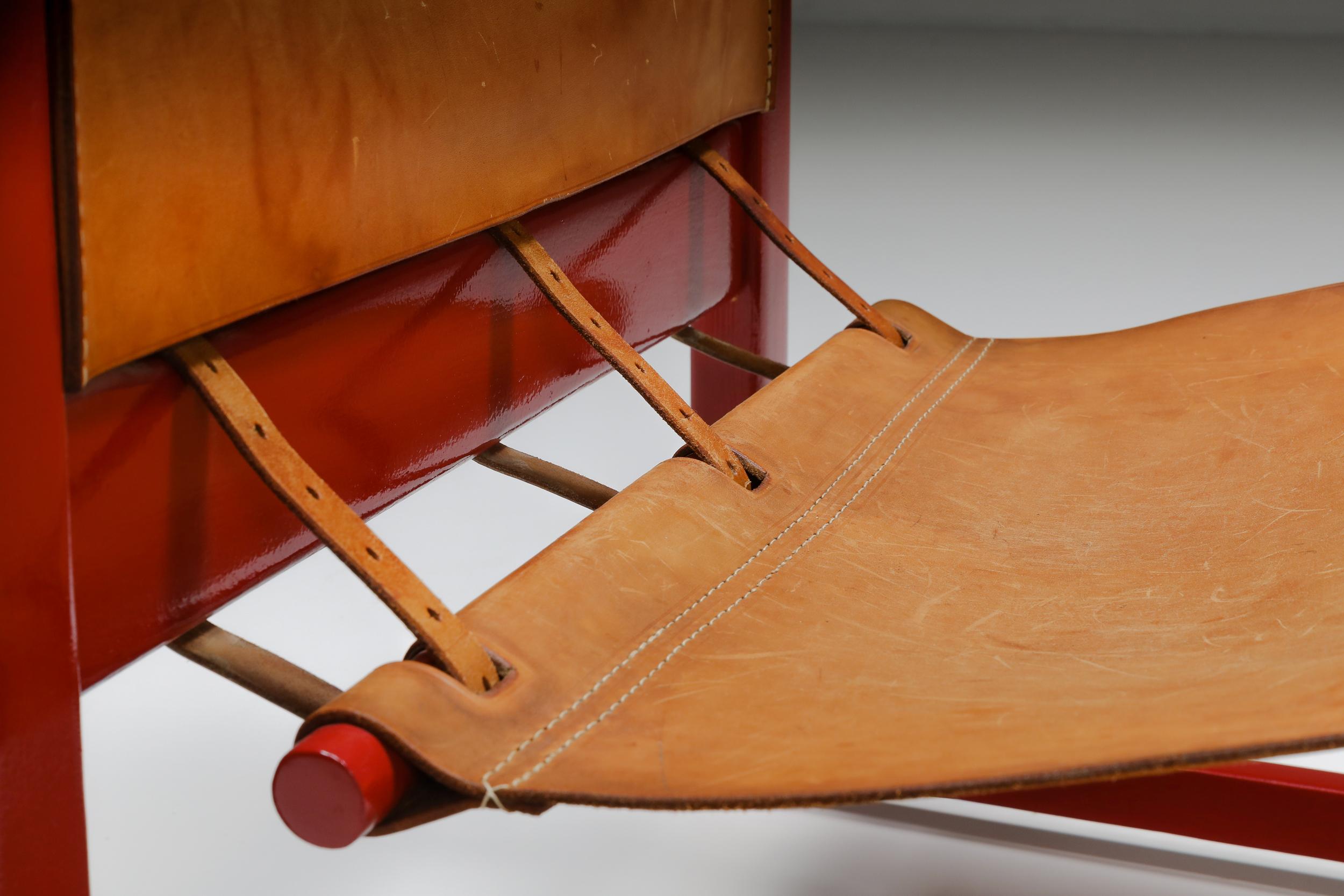 Late 20th Century Set of Cognac Leather Karin Mobring Safari Chair Model Diana by Ikea in Sweden
