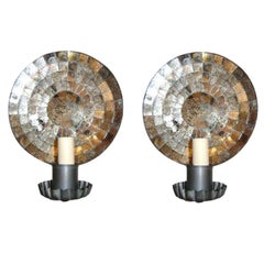 Set of Colonial Style Mirrored Sconces, Sold in Pairs