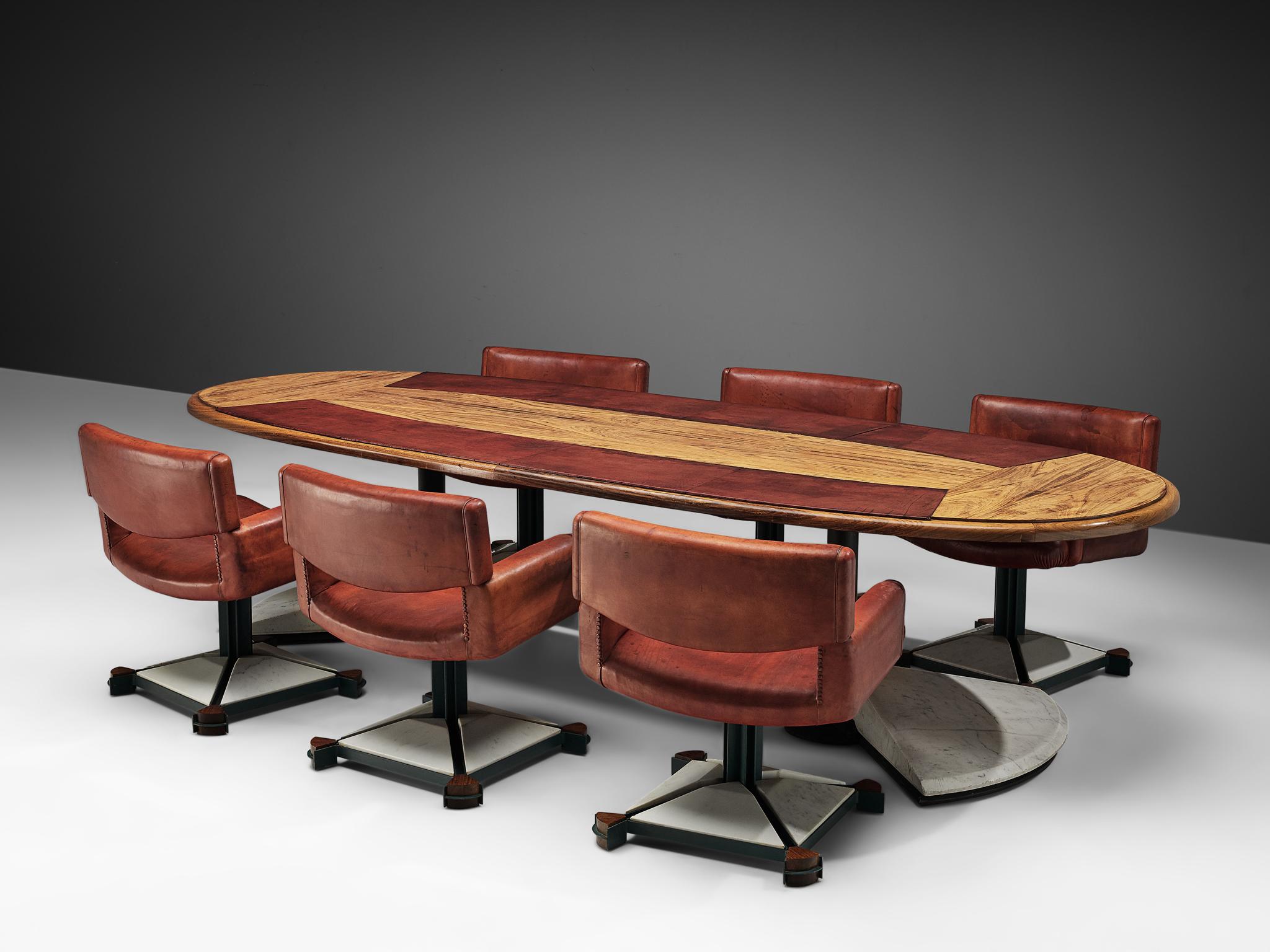red conference table