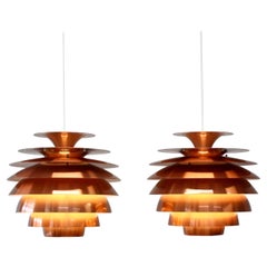Set of Copper Barcelona Pendant Lights, 1970s, Denmark