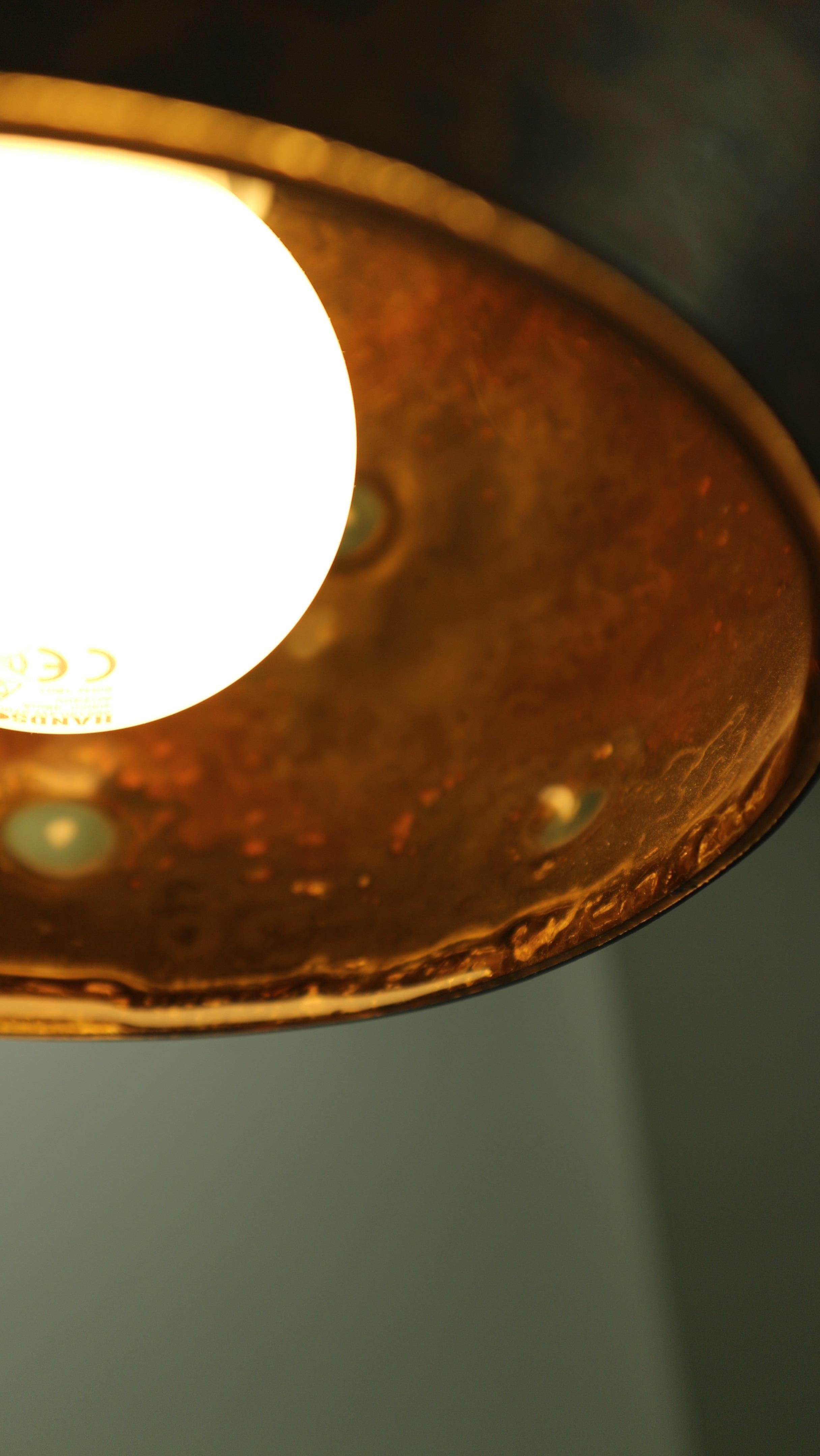 Set of Copper & Bubble Glass Pendant Lamp by Nanny Still , 1960s For Sale 2