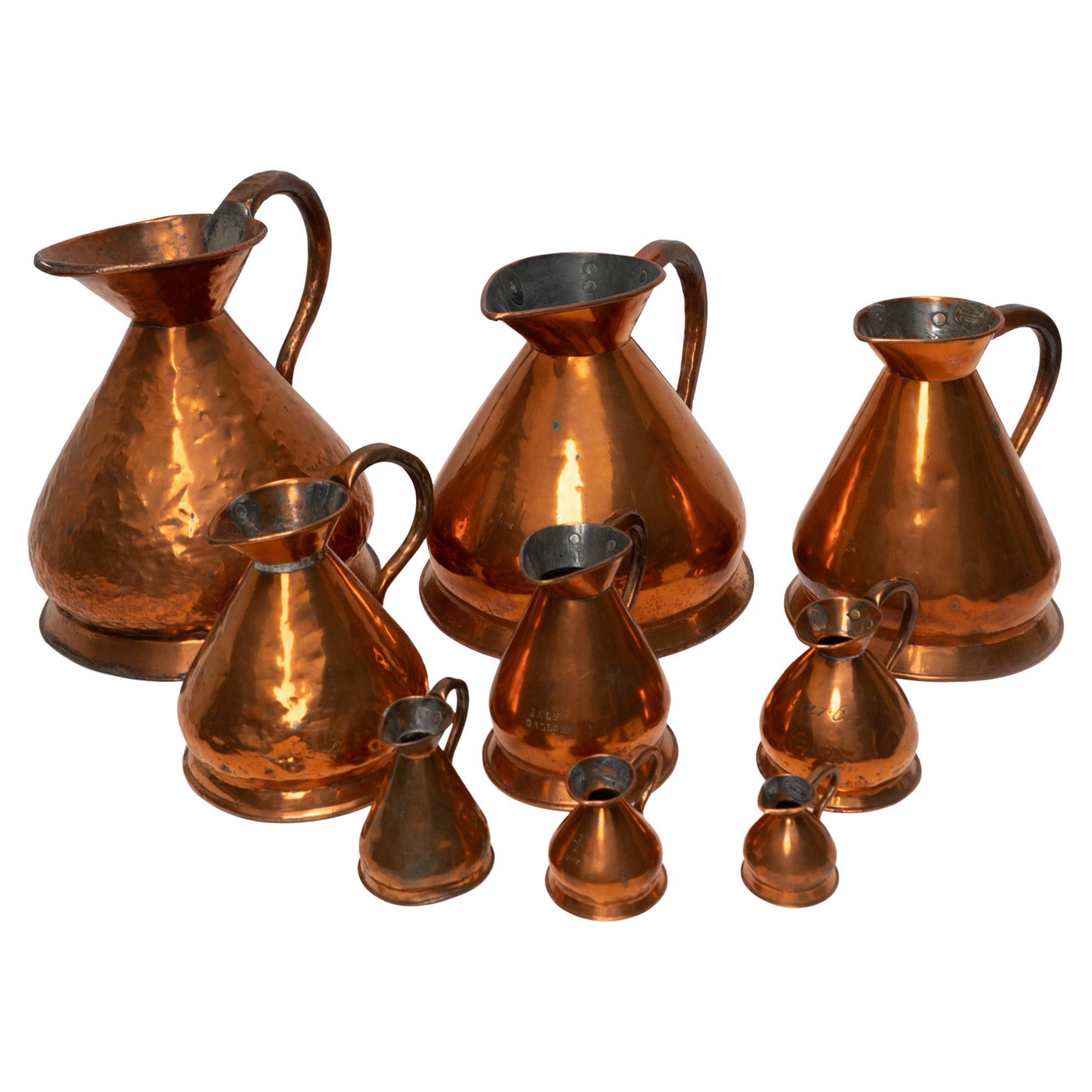Set of Copper Measuring Cups For Sale
