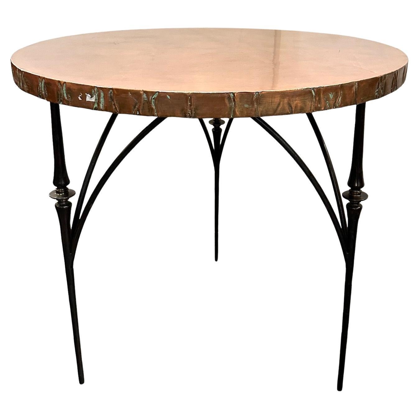 Mid-Century Modern Set of Copper Topped Side Tables For Sale