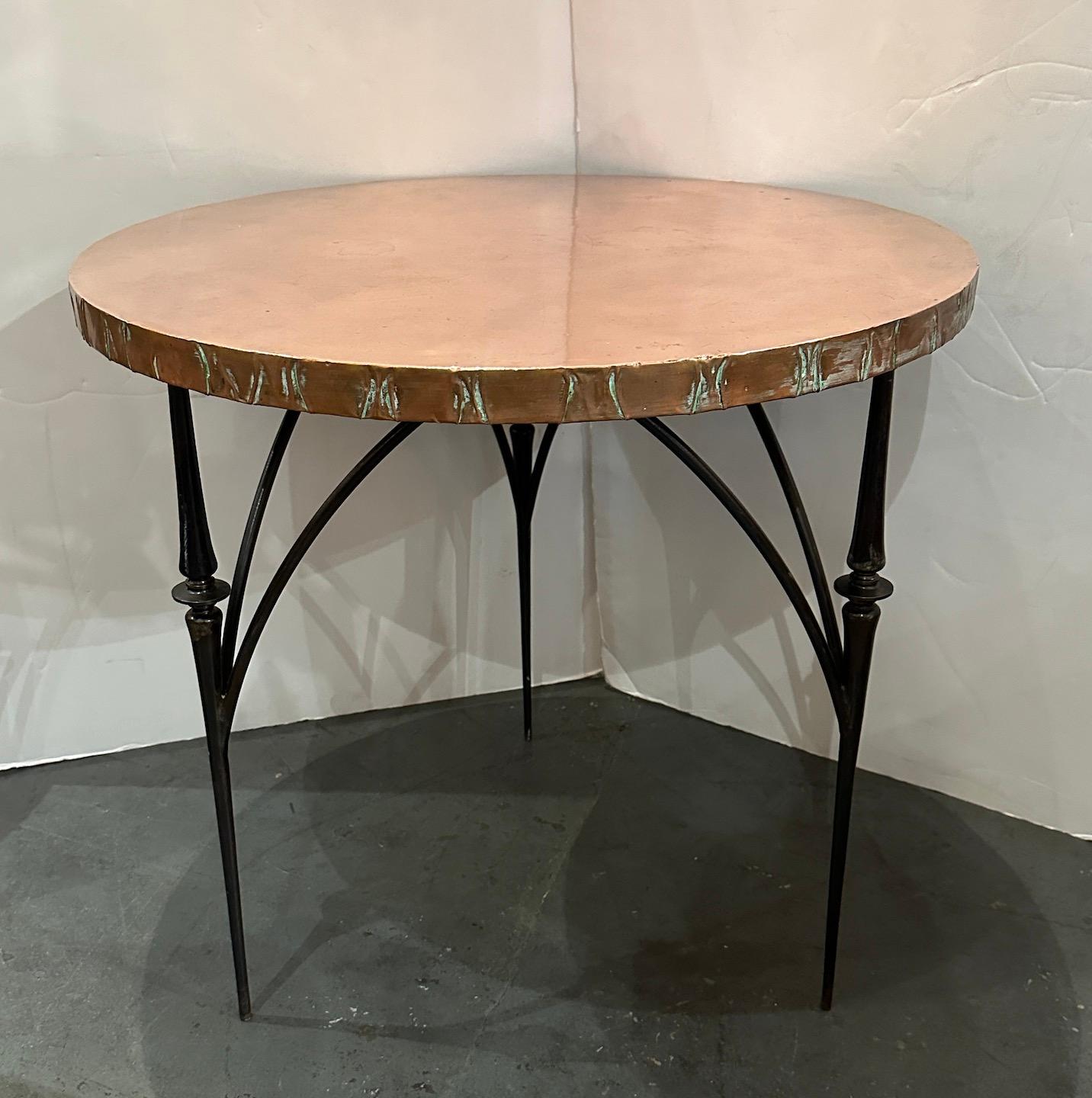 European Set of Copper Topped Side Tables For Sale