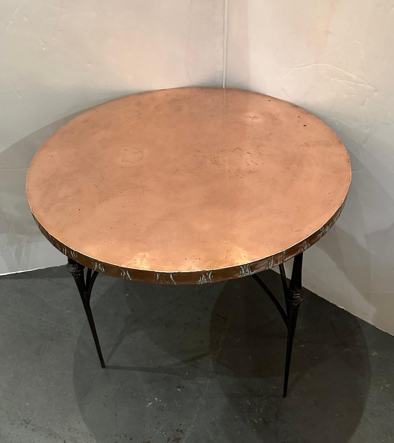 Hand-Crafted Set of Copper Topped Side Tables For Sale