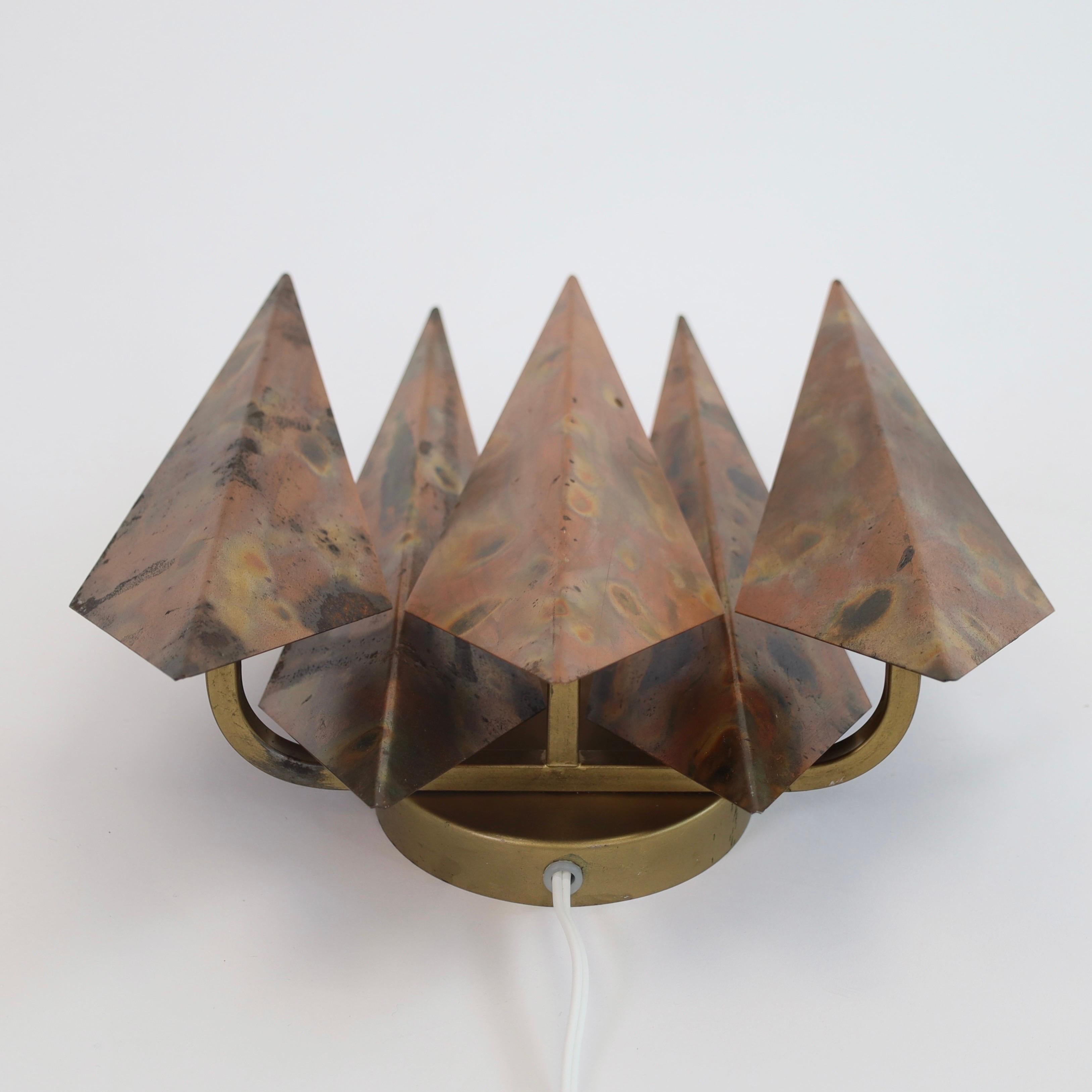 Set di lampade da parete in rame di Svend Aage Holm Sorensen, anni '60, Danimarca in vendita 3