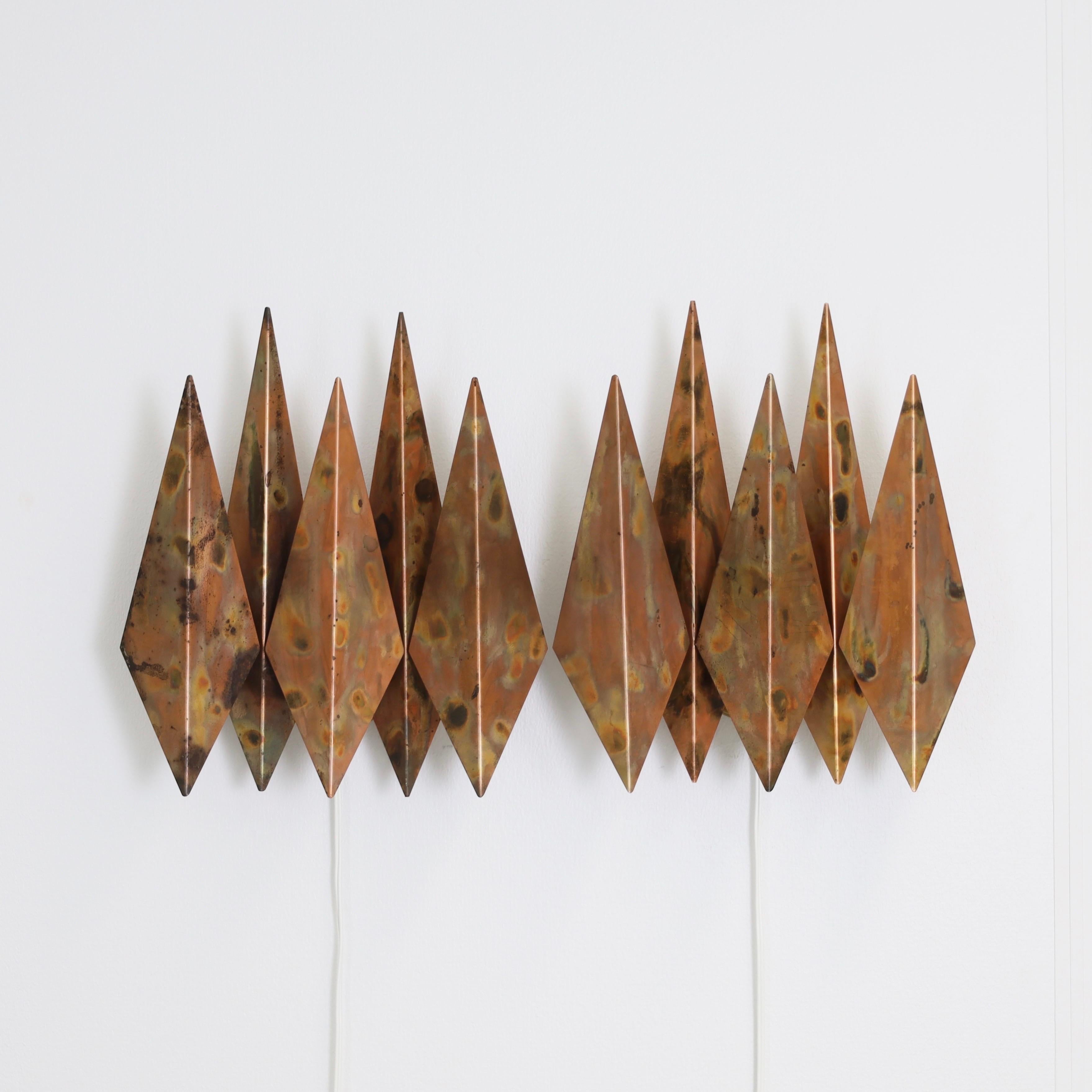 Set di lampade da parete in rame di Svend Aage Holm Sorensen, anni '60, Danimarca in vendita 5