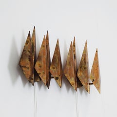 Juego de lámparas de pared de cobre de Svend Aage Holm Sorensen, años 60, Dinamarca