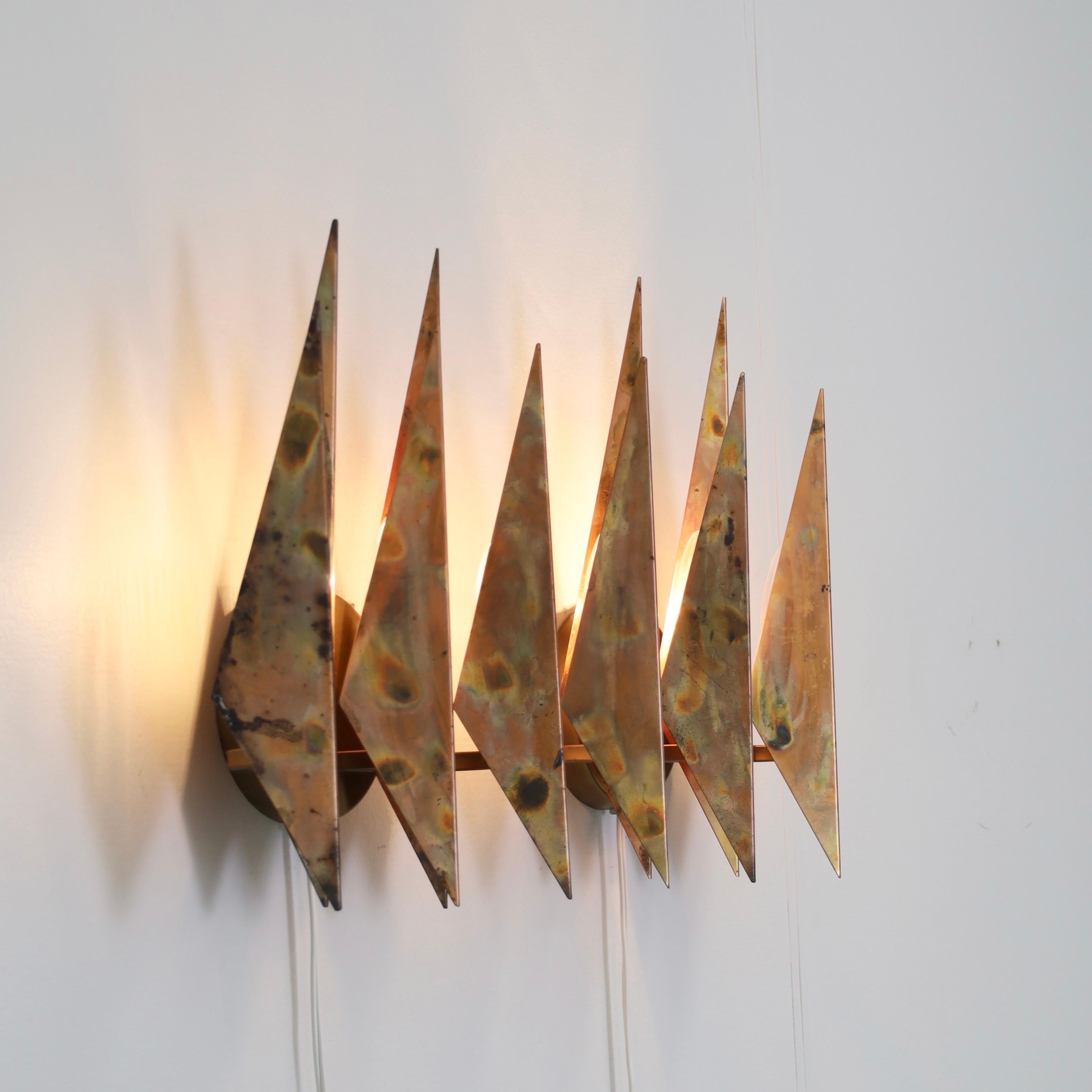 Metallo Set di lampade da parete in rame di Svend Aage Holm Sorensen, anni '60, Danimarca in vendita