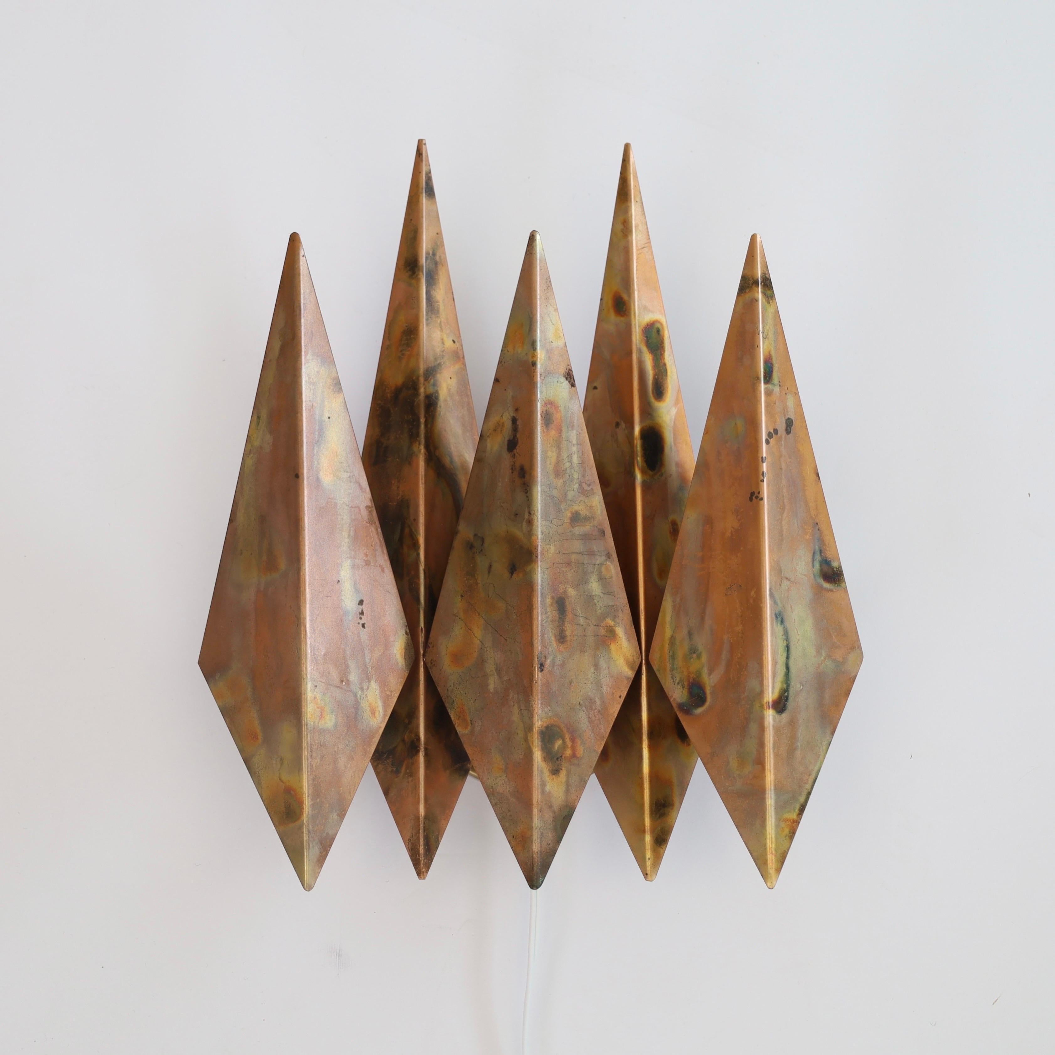 Set di lampade da parete in rame di Svend Aage Holm Sorensen, anni '60, Danimarca in vendita 1