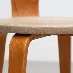 Set of Cor Alons Plywood and Upholstery Chair and Stool, circa 1950
