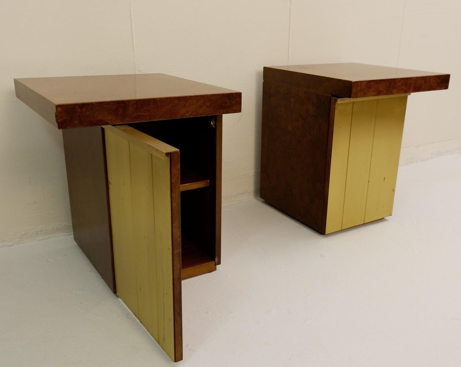 Set of Credenza and Nightstands by Luciano Frigerio For Sale 2