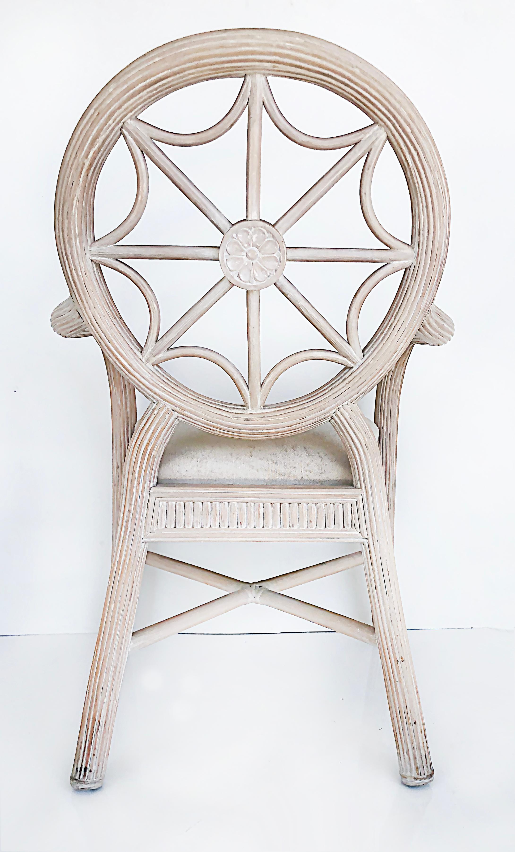 Ensemble de chaises en roseau de style Crespi et table en pierre tessellée en vente 8
