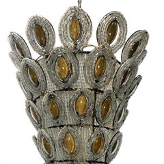 Set of Crystal Beaded Light Fixtures, Sold Individually