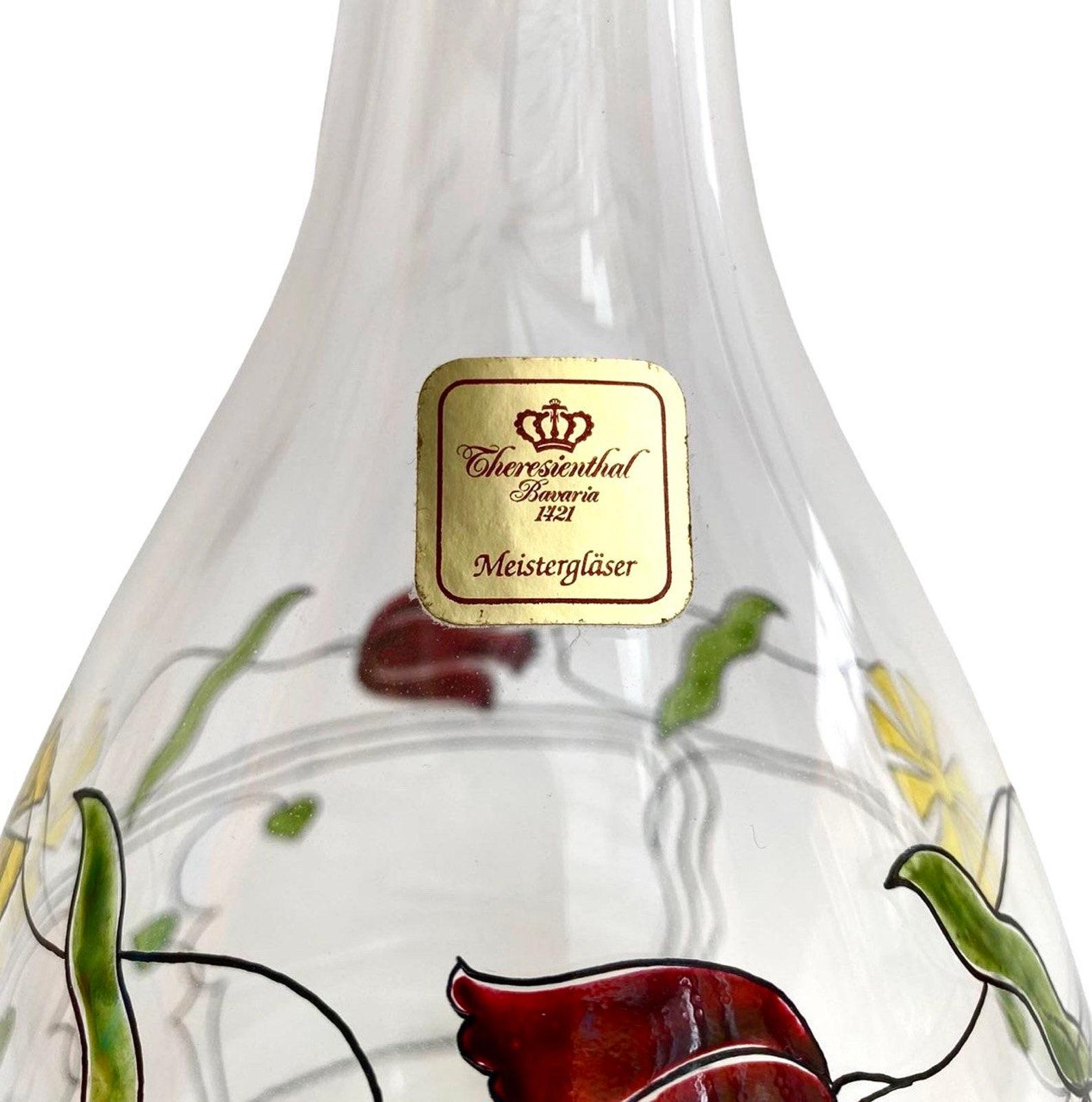 Mid-Century Modern Set of Crystal Decanter and Glasses Theresienthal Bavaria “Meisterglässer”