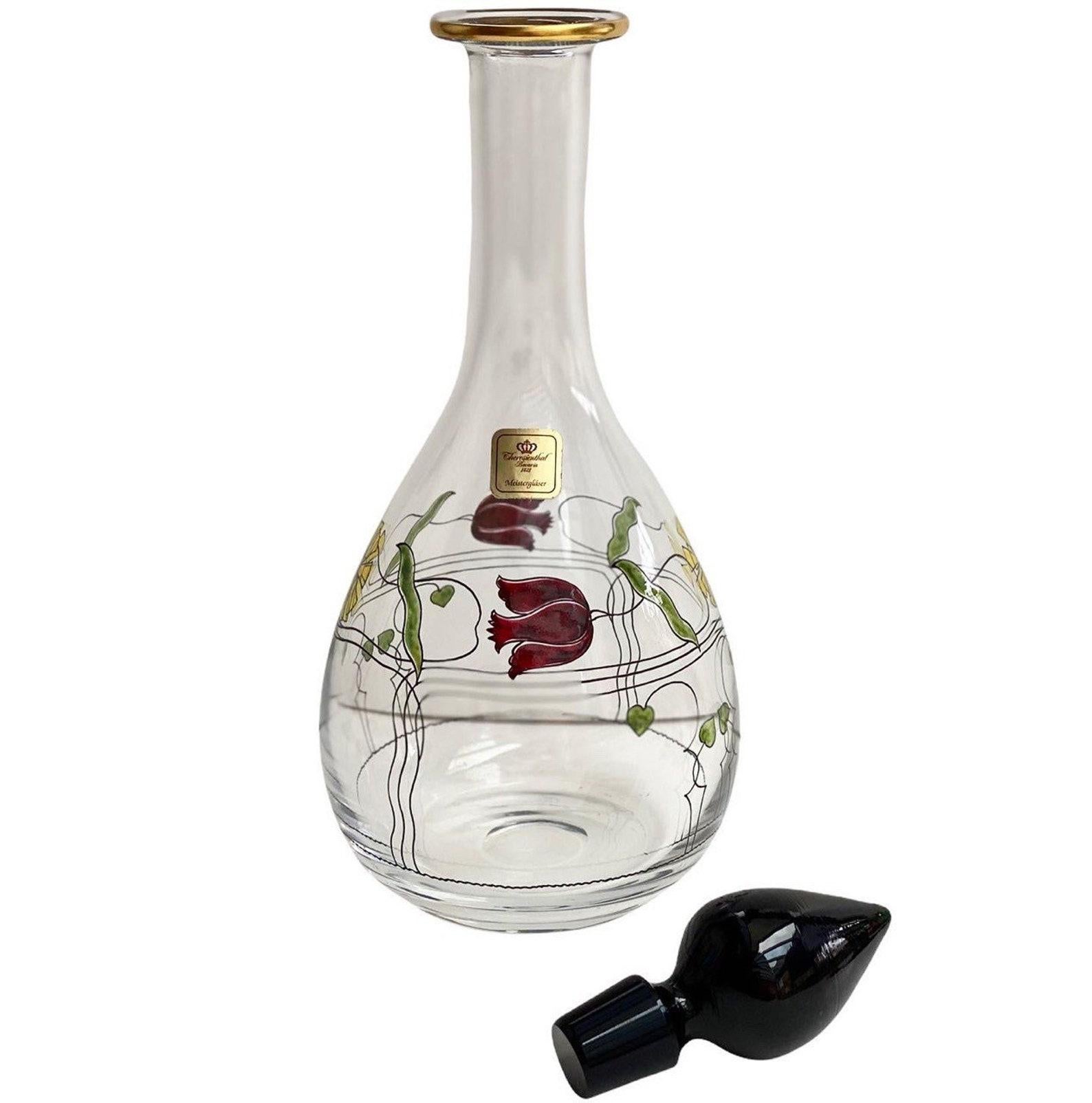 Late 20th Century Set of Crystal Decanter and Glasses Theresienthal Bavaria “Meisterglässer”